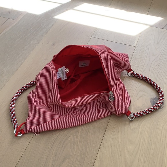 Lacoste Candy Cane Stripe Hobo Bag - Picture 12 of 14